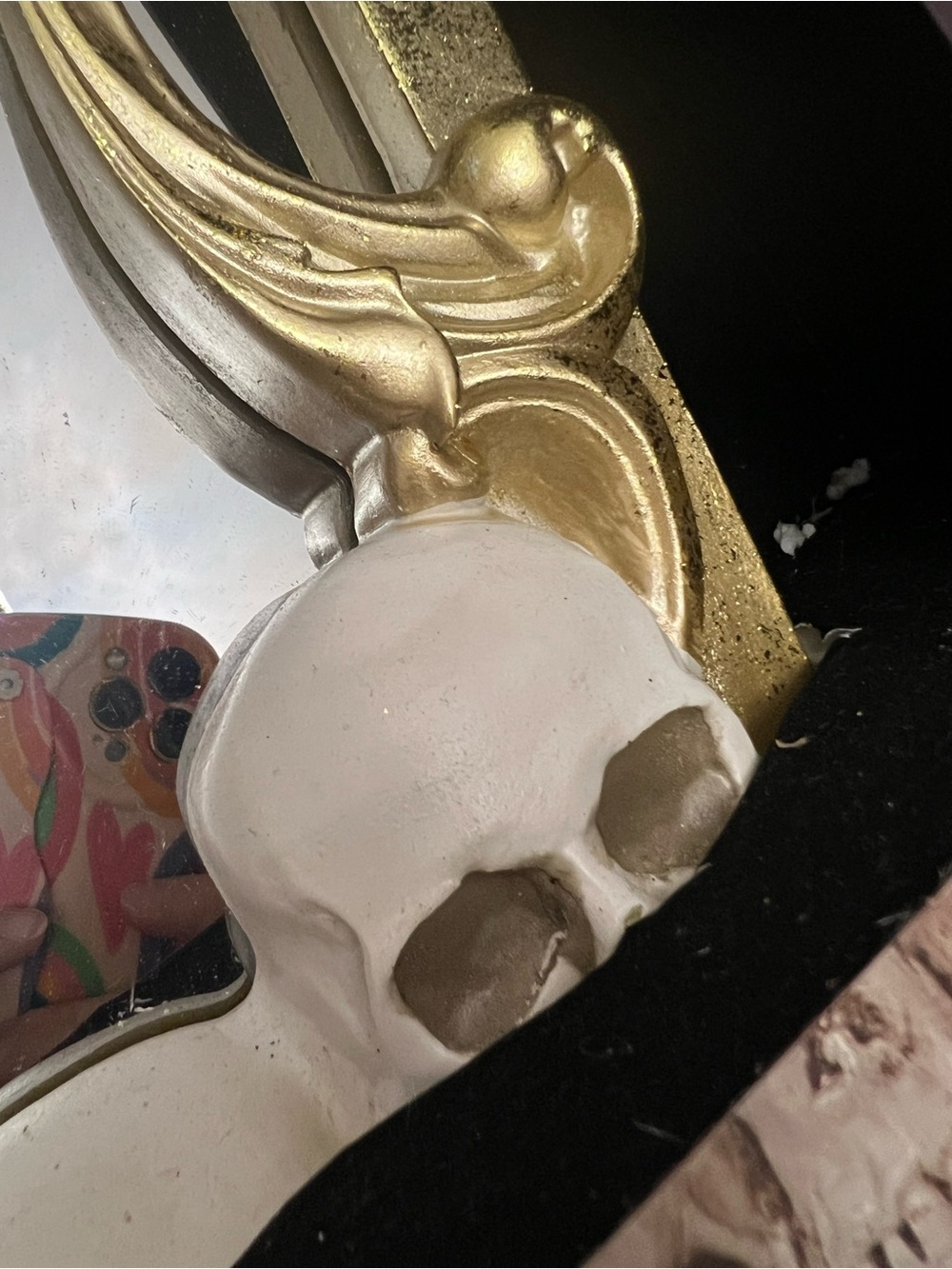Christian Siriano Bat & Skull Gold Mirror - Picture 6 of 7